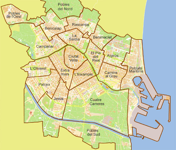 Les districts de Valence ExpatValencia